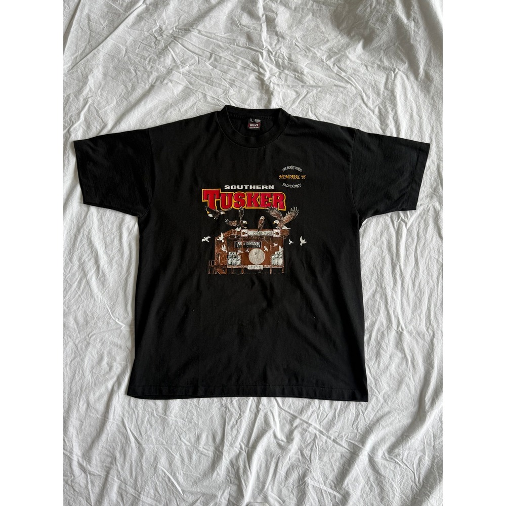 Vintage 1995 Southern Tusker Memorial T Shirt Black XL Lethbridge Alberta Eagle